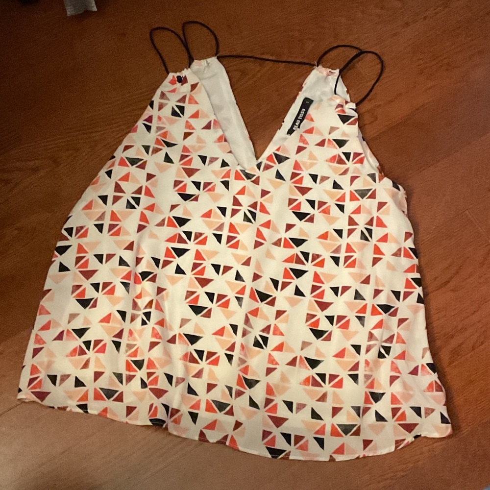 Zara Triangular Patterned Camisole in Red and Black